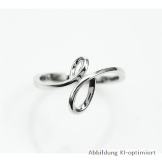 dj - Damenring "2 Schlingen" Silber Glanz Ringweite 54