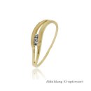 Damenring Gold mit Zirkonia matt/poliert