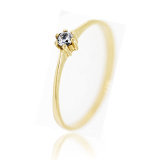 Antragsring Verlobungsring Solitär Ring mit Zirkonia 8kt. Gold 333 Ringweite 60