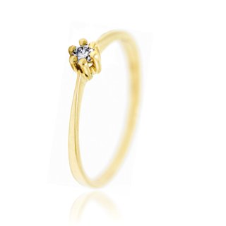 Antragsring Verlobungsring Solitär Ring mit Diamant 14kt. Gold 585 Ringweite 61