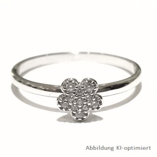 Damenring Blüte Weißgold 585 mit Zirkonia Ringweite 54