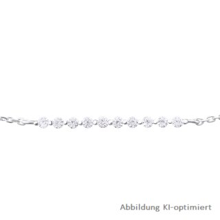 dj - Armband mit 10 Zirkonia in Reihe aus echtem Silber Länge 16+3cm