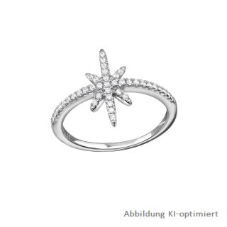 dj - Ring "Silver Star" echt Silber mit 41 weißen Zirkonia