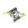 Damenring mit hellblauem Mittelstein und kleinen weißen Steinen Gold 333 poliert Ringweite 61