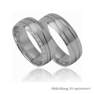 Trauringe Eheringe aus Weißgold mit Brillant Diamant