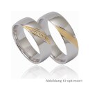 Trauringe Eheringe zweifarbig aus Gelb/Weißgold mit...