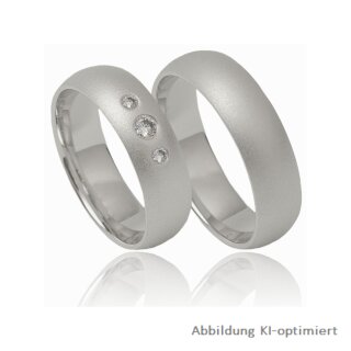 Trauringe Eheringe aus Weißgold mit Brillant Diamant