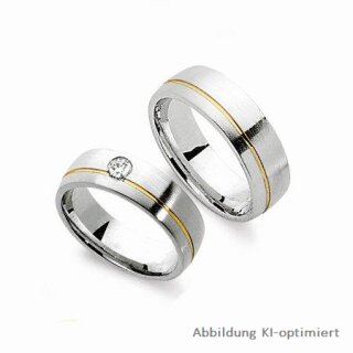 Trauringe Eheringe zweifarbig aus Weißgold/Gelbgold mit  Brillanten