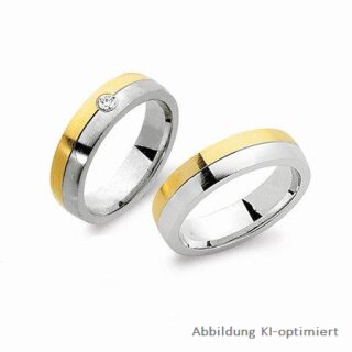 Trauringe Eheringe zweifarbig aus Gelbgold/Weißgold mit  Brillanten