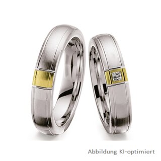 Trauringe Eheringe zweifarbig aus Gelbgold/Weißgold mit  Brillanten