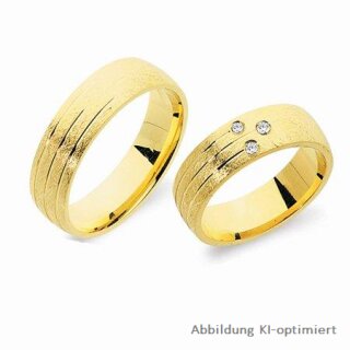 Trauringe Eheringe aus Gelbgold mit  Brillanten