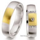 Trauringe Eheringe zweifarbig aus Weißgold/Gelbgold...