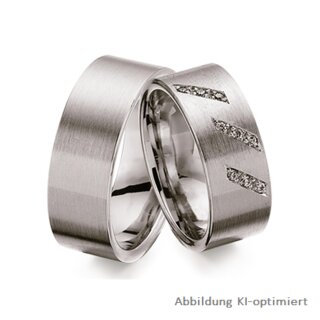 Trauringe Eheringe aus Weißgold mit 9 Brillanten