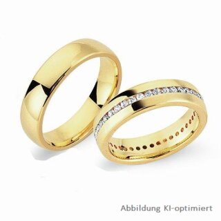 Trauringe Eheringe aus Gelbgold poliert mit 39 Brillanten