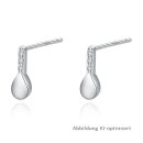 dj - Ohrstecker Tropfen echt Silber 925 poliert mit Zirkonia