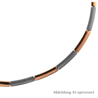 Collier Edelstahl bicolor rot/weiß 45cm matt/glänzend