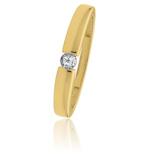 Damenring Verlobungsring Ring Echt Gold 333 glänzend mit Zirkonia