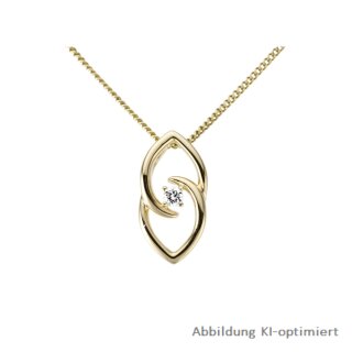 Anhänger filigran echt Gold 585 poliert mit echtem Diamant