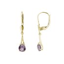 Ohrpendel Vintage mit Amethyst und Diamant Echt Gold 585