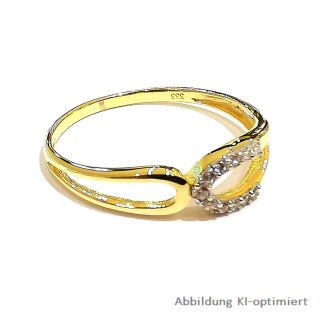 Damenring filigran echt Gold 333 Glanz mit Zirkonia