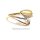 Damenring zweifarbig gelb/weiß echt Gold 333 Glanz mit Zirkonia