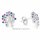 Ohrstecker Lebensbaum mit farbigen Zirkonia multicolor echt Silber 925 Glanz