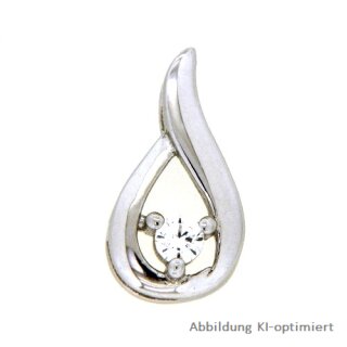 Anhänger Tropfen mit Zirkonia echt Silber Glanz 1,3cm