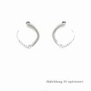 Ohrstecker Steckcreole mit Zirkonia echt Silber 925 matt/Glanz
