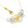 Collier Halskette bicolor mit Blumen Motiv echt Gold 333 Länge 45cm