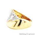 Diamantring bicolor gelb/weiß echt Gold 585 Ringweite 57