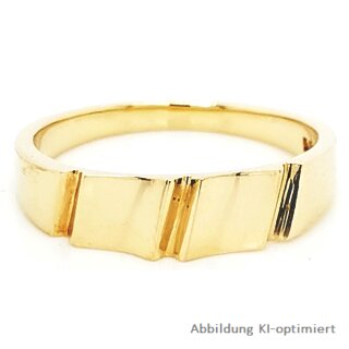 Damenring massiv Gold 585 gefurcht und poliert Ringweite 54