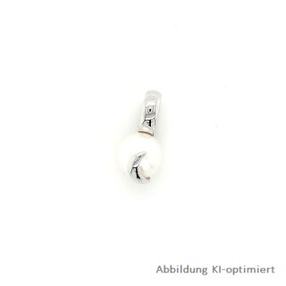 Anhänger mit Perle echt Weißgold 375 Glanz 15x7mm