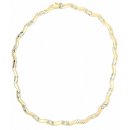 Collier, echt 585/Gold, bicolor, gelb/weiß, 45cm