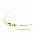 Collier Halskette mit glänzendem Mittelteil Safir, Zirkonia echt Gold 333 Länge 43cm