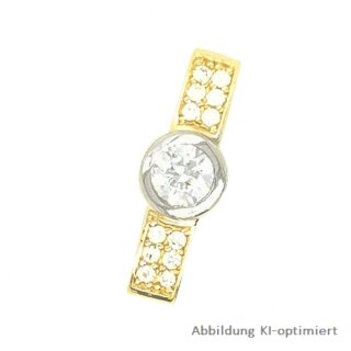 Anhänger Gleiter länglich mit Zirkonia echt Gold 585 Glanz