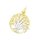 Anhänger Lebensbaum mit Zirkonia echt Gold 585 Glanz 1,5cm