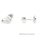 Ohrstecker Tropfen mit Zirkonia echt Weißgold 585 matt/Glanz