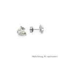 Ohrstecker Tropfen mit Zirkonia echt Weißgold 585 matt/Glanz