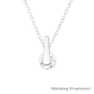 dj - Kleiner Silberanhänger mit Zirkonia inkl Silberkette 45cm