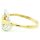 Damenring Knäuel flach zweifarbig gelb/weiß echt Gold 585 Ringweite 58
