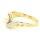 Damenring zweifarbig gelb/weiß Perle Zirkonia echt Gold 333 Ringweite 52