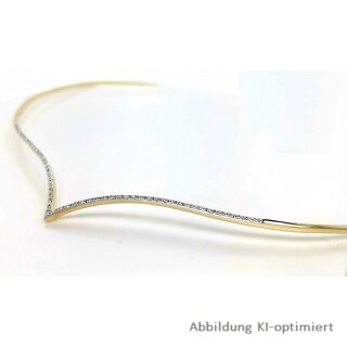 Collier V-Form mit Brillanten echt Gold 585 Glanz Länge 41+2cm