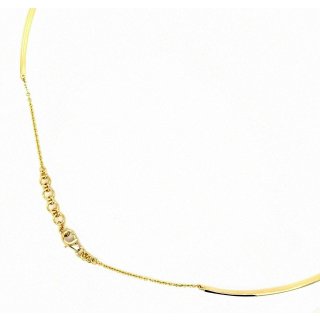 Glanz Gold Länge V-Form 585 echt Collier 41+2cm - mit Juwe Brillanten