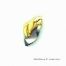 Anhänger, bicolor, gelb/weiß, echt Gold 585, Diamant 0,01ct, mattiert/poliert