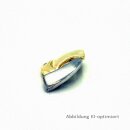 Anhänger, bicolor, gelb/weiß, echt Gold 585, Diamant 0,01ct, mattiert/poliert