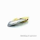 Anhänger, bicolor, gelb/weiß, echt Gold 585, Diamant 0,01ct, mattiert/poliert