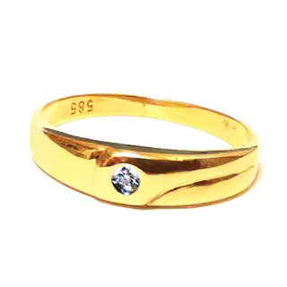 Damenring Goldring mit Moissanit echt Gold 585 Glanz Ringweite 57