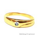 Damenring Goldring mit Moissanit echt Gold 585 Glanz...