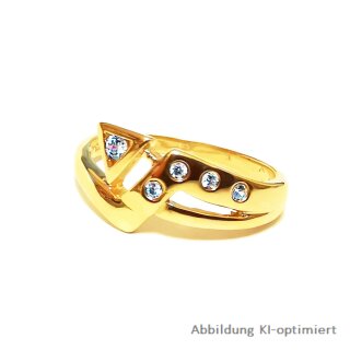 Damenring Pfeil Dreieck mit Zirkonia echt Gold 333 Glanz Ringweite 57