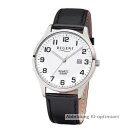 Regent Herrenuhr silber Edelstahl Lederband schwarz 5Bar...